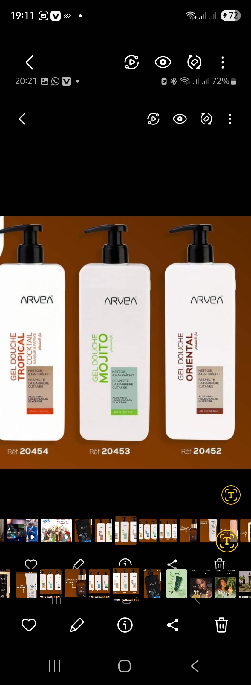 Gel douche tropical, mojito,oriental 